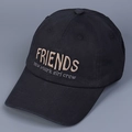 Casquette de baseball en coton noir avec broderie dorée Friends et style streetwear - M (56-58cm) / Noir