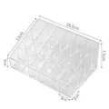 24-grid clear acrylic lipstick organizer showing exact dimensions 16.5x11x7.5cm - Large 24 Grids