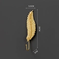 Gancio a muro foglia oro metallo nordico, altezza 20 cm e larghezza 5,5 cm per decorazione - Stile B/Foglia Lunga