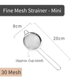 Colino a maglia fine da 8 cm in acciaio inossidabile con densità 30 mesh e finitura argento - Colino a Maglia - 8cm (30 Mesh)