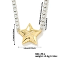 Detailansicht Goldstern-Halskette mit Maßen 1,7x1,8 cm und Zirkonia-Tennis-Kette - Stern-Stil (N01175-2)