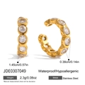 Detail of 18K gold stainless steel ear cuffs with white zircon and size parameters - Gold Zircon Ear Cuff
