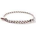 Handmade bohemian braided friendship bracelet in white, brown and grey tones for summer beach - White Tan Gray