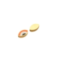 Eye-shaped stainless steel bead with orange enamel stripes and a golden finish charm - 7*14mm Gold Oval Eye - Orange