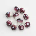 Perline a fungo in vetro viola scuro fatte a mano con pois per creare gioielli - Piccolo 10*13mm / Viola