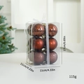 Coffret de boules de Noël en bronze avec finitions mates et pailletées pour sapin - Lot de 12 / Café / 6cm