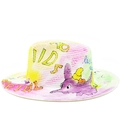 DIY colorful graffiti wide brim straw hat with artistic hand-painted street style patterns - M (56-58cm) / Graffiti Style 01