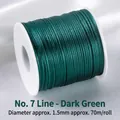 Cordon tressé vert foncé n° 7, diamètre 1,5 mm, longueur 70 m pour bijoux DIY - 1.5mm/70m / Vert Foncé