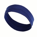 Detailed view of dark blue sweat-wicking elastic sports headband for yoga and fitness - Dark Blue