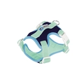 Mint green and navy blue contrast breathable mesh dog harness with adjustable buckles - S / Navy Blue