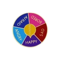 Broche interactive en émail avec disque rotatif affichant différentes humeurs et émotions - Expression de l'humeur