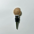 Spiral sundial shell wine bottle stopper with stainless steel base and rubber seal - Sundial Shell Stopper