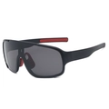 Gafas de sol deportivas polarizadas con montura negra y roja para ciclismo exterior - Montura Negra Lente Gris