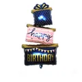 Three-layer birthday cake foil balloon featuring YAY design, 124x60 cm for party decor - Large Three-Tier Gift Box