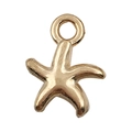 Golden starfish metal pendant for DIY bracelets and necklaces on white background - 1Pc Small Seastar 10x13mm