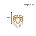 Anello aperto a maglie ovali vuote in acciaio inossidabile dorato, larghezza 2,11 cm - Ovale Cavo / Oro