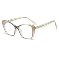 Fashion anti-blue light glasses with transparent champagne frame and pink glitter inlay - Light Gray Pink (C5 Light Gray Pink Frame)
