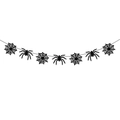 Halloween glitter black spider and web banner for spooky party decoration - Spider & Web String Garland (L-00322-4) / Black Glitter