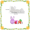 Frohe Ostern Easter bunny resin mold with colorful silicone letters and butterfly design - Frohe Ostern Rabbit Style (Easter Letter Ornament 001) / White