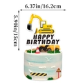 Set topper per torta a tema cantiere con escavatore e dimensioni per compleanno bimbi - Topper per Torta Grande Escavatore da Cantiere