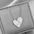 Collier avec pendentif cœur en acier titane et chaîne serpent dans une boîte cadeau - 9036-blanc Argenté