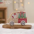 Decorazione natalizia camion rosso in legno con Babbo Natale e albero, 21x15x2cm - Camion di Natale con albero dei regali