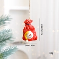 Christmas snowman gift bag resin hanging ornament with Let It Snow text and red finish - Snowman Gift Bag