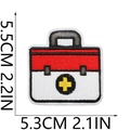 Detail view of first aid kit embroidery patch with cross logo and size dimensions - First Aid Kit Style