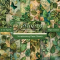 Leaf theme 6x6 inch scrapbooking paper pack with 12 vintage designs and 160gsm cardstock - 21031a 24 Sheets