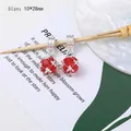 Dettaglio pendenti a sfera in cristallo rosso e argento, 10x28mm per creazione gioielli - Zircone Rosso