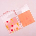 7x7cm Tulip print self-adhesive packaging bag with decorative cards and dimensions - Tulip (50Pcs)