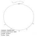 Dettaglio della collana in acciaio inossidabile con cinque perle finte da 4 mm - 4MM-42+8CM / Color Acciaio