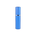 Matte blue 5ml refillable perfume atomizer bottle with aluminum finish and silver ring trim - Matte Blue
