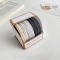 Neutral hair tie set in beige, light grey and black with high elasticity gift box packaging - Black Series