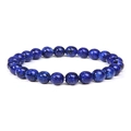 Detailweergave van 8mm diepblauwe natuursteen kralen met een glad gepolijste structuur - Lapis lazuli
