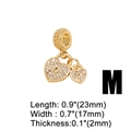 Macro di ciondolo a cuore placcato oro 18k con zirconi trasparenti, misura 23x17mm - Stile m-Ciondolo Lucchetto a Cuore