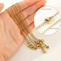 Golden stainless steel chain necklace 1.6mm width with lobster clasp and 16+3cm length - 1.6mm Short Chain/Bracelet (16+3cm)