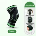 Adjustable knee support sleeve in black and green with cross compression straps - Green Knee Brace (1 Piece Only) / M