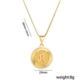 Collier avec pendentif signe astrologique Lion en or et acier avec détails des mesures - Lion