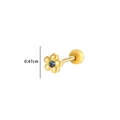 Gold-plated flower cartilage stud with blue cubic zirconia and 0.47cm diameter - 7# Golden (Blue Sapphire Flower)