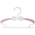Uitschuifbare babykleerhanger in roze en wit met strikje en antislipschouders - Meisjesroze