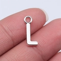 Silberner Buchstaben-Anhänger L aus Legierung für DIY Schmuck, 16mm Metallbuchstabe Zubehör - Buchstabe L / Silber
