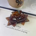 Pince à cheveux élégante en acétate avec motif écaille de tortue et nœud chic - 2# Bleu Marron