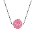 Élégant collier Shamballa à double rang avec un pendentif boule en cristal rose scintillant - Argent Rose