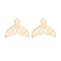 Golden fishtail hollow charms for earrings and jewelry DIY projects on white background - 199/Fish Tail / Gold