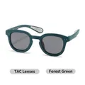 Forest green polarized kids sunglasses with matte frame and gray non-slip temples - TAC Polarized Lenses / Forest Green