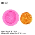 Stampo in silicone a forma di drago rosa per torte con motivo a rilievo dorato rotondo - B110 / Rosa