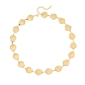 Golden scallop shell link chain necklace with polished finish and adjustable extender - 6# Scallop