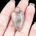 Grey quartz heart pendant with gold plated bezel and bail for DIY jewelry making - Labradorite