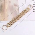 Sparkling rhinestone metal chain accessory for garden shoes with gold finish and lobster clasps - 10 Rhinestone Acrylic (Gold) with Large Buckle